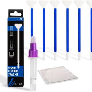 REFLEX CAMERA 8 Piece Camera Sensor Cleaning Kit 6 Full Frame Double end Swabs, 5ml Cleaner, Micro Fiber Cloth, Residue-Free Full Frame Cleaning Kit for Sony, Canon, Nikon DSLR and Mirrorless Cameras