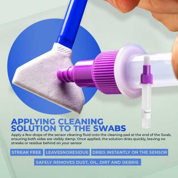 REFLEX CAMERA 8 Piece Camera Sensor Cleaning Kit 6 Full Frame Double end Swabs, 5ml Cleaner, Micro Fiber Cloth, Residue-Free Full Frame Cleaning Kit for Sony, Canon, Nikon DSLR and Mirrorless Cameras - Image 5